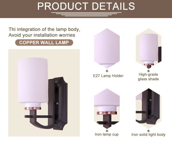 OEM Iron Wall Light in Brushed Bronze Wall Sconce for Residential - Image 4