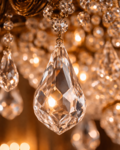 antique brass and crystal chandelier